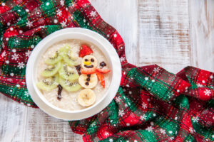 Snowman porridge oatmeal breakfast